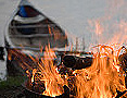canoe on fire