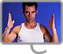Man with arms wide apart